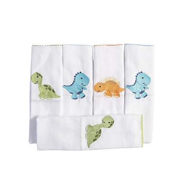 Imagem de Biramar Baby Conjunto 5 Fraldas Para Bebê Cremer Luxo Dinossauro Dos Bês Multicor Pacote De 5