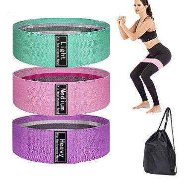 Imagem de MAOXIC Conjunto de faixas de resistência para pernas e bumbum, esportes, quadril, tecido resistente a tecido (3 peças)