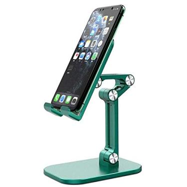 Imagem de Mini suporte de telefone dobrável, suporte de telefone de mesa ajustável e base compatível com dispositivo móvel e suporte de tablet (verde)