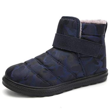 Imagem de Botas de neve, botas de inverno Warmfur de pelúcia impermeáveis cano médio casual bota para uso ao ar livre, Azul, 42
