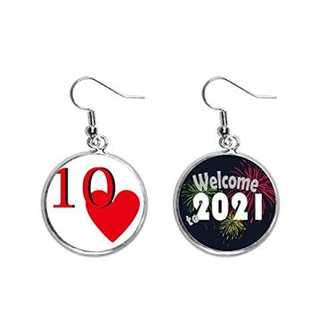 Imagem de 10 pingentes de orelha de pôquer com coração de amor joia 2021 Blessing