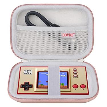 Imagem de Bolsa de transporte BOVKE para videogame e relógio Nintendo: Consoles de jogos portáteis Super Mario Bros - dispositivo clássico, bolso de malha extra para cabo de carregamento, ouro rosa