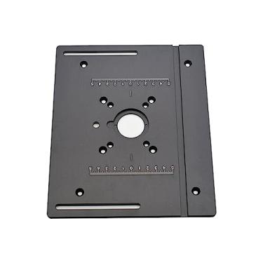 Imagem de WeiLaiKeQi Mesa de tupia Placa de inserção Placa de tupia de madeira de ferramentas auxiliares Multifunção Placa de inserção de tupia de alumínio para, Um prato