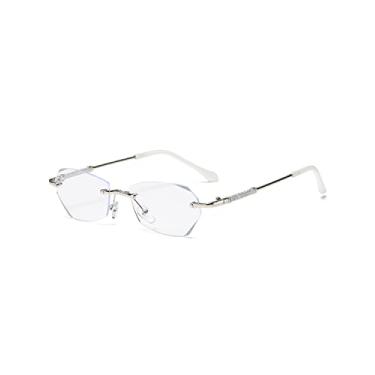 Imagem de LUFF Rimless Reading Glasses for Women,Óculos de Leitura Clássicos com Armação Confortável de Metal, Leves e Anti-Luz Azul