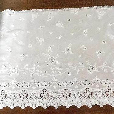 Imagem de Forro de Armário Prateleiras Gavetas 1 Metro Plástico PVC Branco Lavável Desenho de Flores