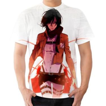 Imagem de Camiseta Camisa Attack On Titan Shingeki Mikasa Irmã Eren - Estilo Kra