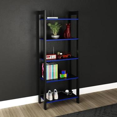 Imagem de Estante 5 Prateleiras Me4166 Tecnomobili Preto/azul