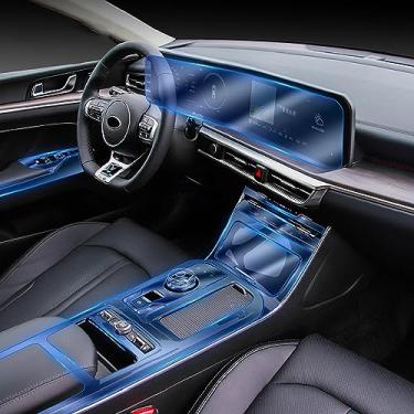 Imagem de LAVIYE Interior do carro GPS navegador console central TPU transparente película protetora Anti-scratc filme de reparo, para Kia Optima K5 Kaiku 2020-2023
