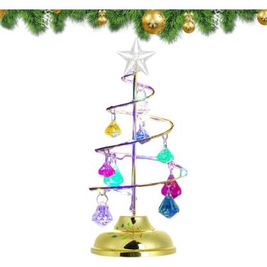 Imagem de Árvore festiva em espiral iluminada - Árvore de férias em espiral com LED, decoração de Natal em espiral radiante, luzes de Natal brilhantes para decoração de quintal de festival de Natal/815 (Color