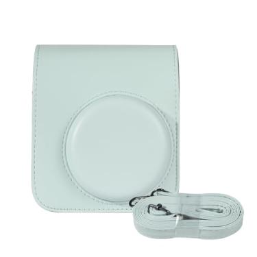 Imagem de Daconovo Capa protetora para câmera instantânea Bolsa de armazenamento de couro PU com alça de ombro removível e ajustável para Fujifilm instax mini 12