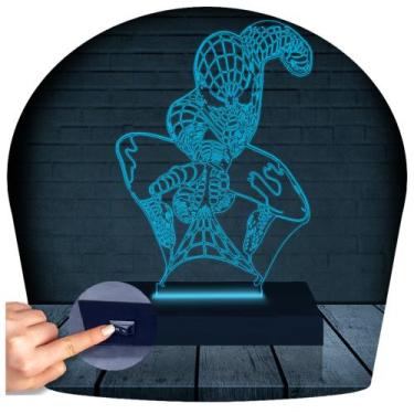 Imagem de Luminária Led Abajur  3D  Homem Aranha Marvel Heroi 3 - Rb Criações