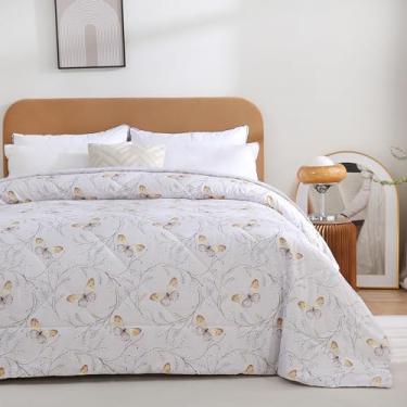 Imagem de Edredom Solteiro 300 Fios Sono Leve 1,50x2,20m Estampado (Butterfly Areia)