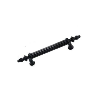 Imagem de Maçaneta leve para porta de armário, gaveta, sapato, móveis, tubo circular, preto 96mm