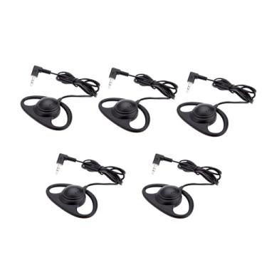 Imagem de Fone de ouvido Andoer de um lado para fone de ouvido de canal duplo 3,5 mm plugue para laptop PC Skype VoIP ICQ (preto), 5 Pcs