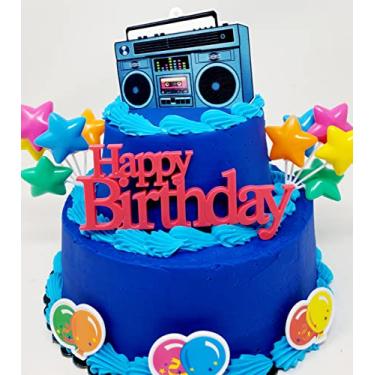 Imagem de 1980's Hip Hop Boombox Birthday Cake Topper (Unique Design)