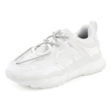 Imagem de Mazino Tênis masculino Arctic Fashion Chunky – Tênis masculino casual atlético, Branco, 7.5