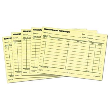 Imagem de Requisição em forma de quarto de peças - pacote com 5 (1 peça, amarelo canário) (formulário de pedido de peças de carro) (5 blocos de 100)