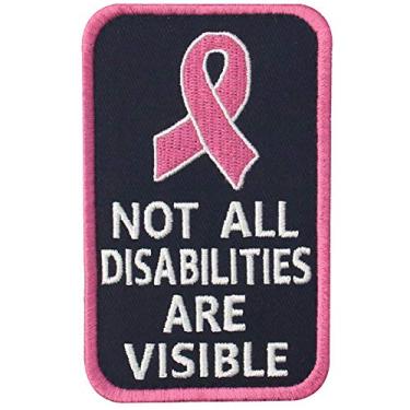 Imagem de Not All Disabilities are Visible Vests/Arneses Service Dog Emblem Bordado Fixador Gancho & Loop Patch - Rosa
