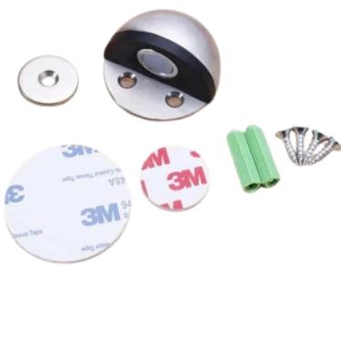 Imagem de Batedor De Porta Trava Magnético Fixador Adesivo 3m Aço Inox