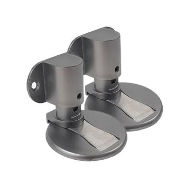 Imagem de Batente de porta magnético invisível, pacote com 2 batentes de porta ajustáveis 3M fita adesiva dupla face ou instalação de perfuração, para vários tipos de porta, piso fixo (cinza)