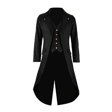 Imagem de Jaqueta masculina vintage para cosplay, Preto, Medium