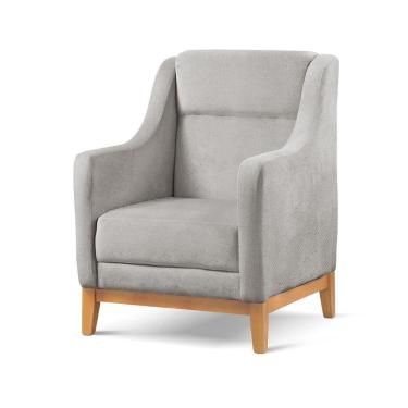 Imagem de Poltrona Encosto Alto Para Sala áquila linho Cinza 101