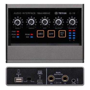 Imagem de Placa de Som Mesa De Som Interface De Audio Mixer Q16 Gravação Profiss