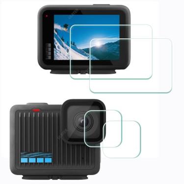 Imagem de ULBTER Protetor de tela para câmera compacta GoPro Hero + protetor de lente [2 + 2 unidades], vidro temperado de dureza 9H, anti-arranhões e antibolhas