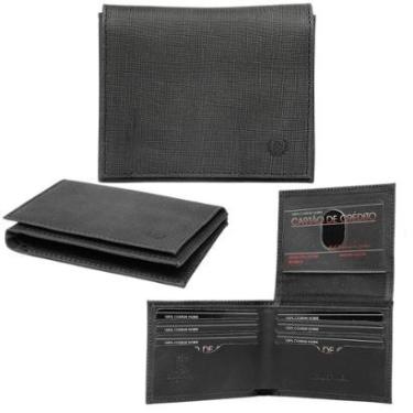 Imagem de Carteira Masculina Couro Legítimo Bovino Porta Cartões Modelo L Documentos-Masculino