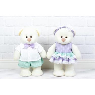 Imagem de PELUCIA CASAL URSO AMORE DE NATAL - PARA DECORAÇÃO E CHÁ REVELAÇÃO (Chá Revelação Verde e Lilás - Pelúcia Palha)