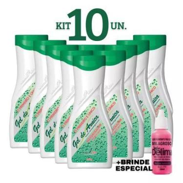 Imagem de Kit 10 Gel de Arnica + 1 Loção Milagrosa Delima Trata Rachaduras e Fis