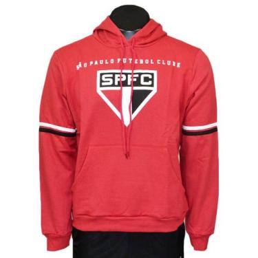Imagem de Blusão de Moletom São Paulo Felpado Masculino Lonnie - SPR, M, Vermelh