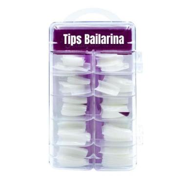 Imagem de Unhas Postiças Bailarina Extra Longa Transparente curta Tips - LE DESI