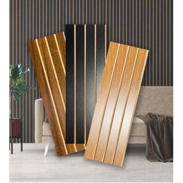 Imagem de Painel Ripado De Madeira Decorativa Autocolante 6mm - PAPEL E PAREDE A