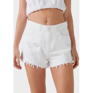 Imagem de Short Sarja Branco Feminina Adulto - Wju Jeans, 46, Branco