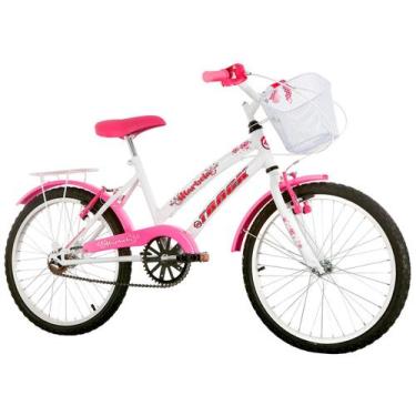 Imagem de Bicicleta Infantil Aro 20 Track & Bikes Marbela - Branco e Rosa com Ce