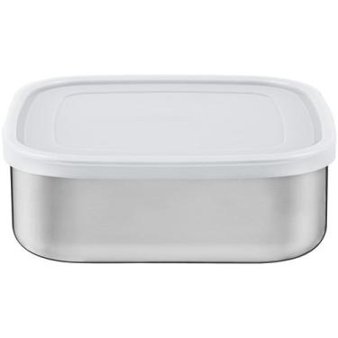 Imagem de Pote Inox Tramontina com Tampa Quadrado 1,2L, 1,2L, Inox