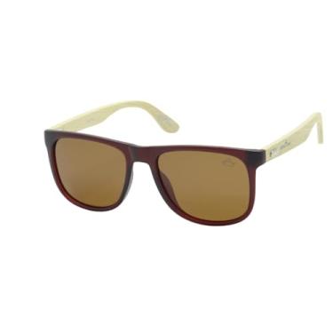 Imagem de Óculos de Sol Masculino Polarizado King One, Esportivo design Clássico Lente Fumê UV400 contém Case Couro ECO (Marrom fosco)