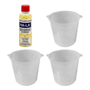 Imagem de Coalho Líquido Ha-La 200Ml Coagulante Queijo + 3 Formas 500G - Combo