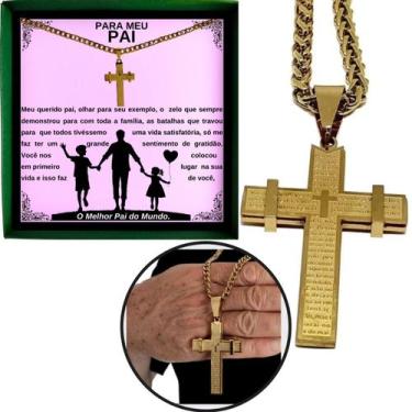 Imagem de Corrente Prata 925 Pingente Crucifixo Presente Aniversártio Pai Filho 