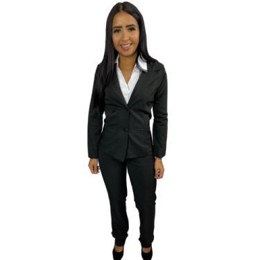 Imagem de KIT Blazer Social Feminino 2 Bolsos Forrado Com Ombreira - Eb Confecçã