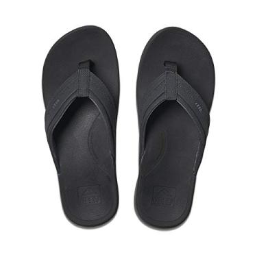 Imagem de REEF Ortho-Spring Chinelo masculino, suporte de arco e palmilha acolchoada macia, Preto, 42