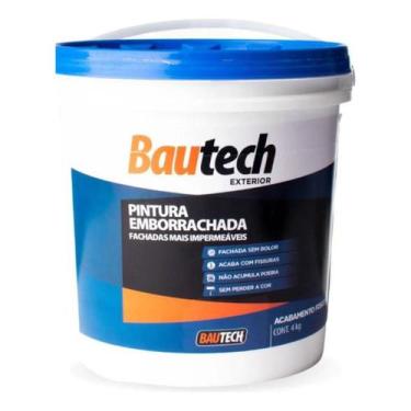 Imagem de Tinta Acrílica Emborrachada  Fosco 4kg Bautech, Gelo