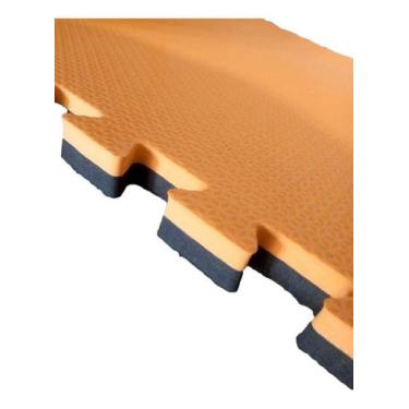 Imagem de Tatame EVA 50cm x 50cm x 2cm Dupla Face Laranja com Preto Bicolor