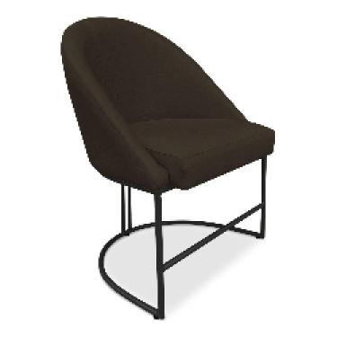 Imagem de Cadeira Poltrona De Jantar Bela Suede Marrom Base Metálica Industrial Preto - Pallazio