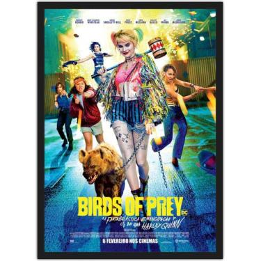 Imagem de Quadro Decorativo Arlequina Aves De Rapina Geek Decorações Com Moldura