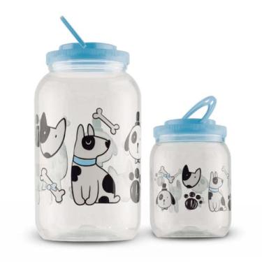 Imagem de Kit 2 Potes Ração 3,6L Petisco 1,7L Variados Armazenador - Bandeirante