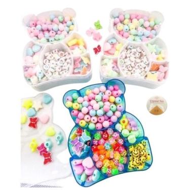 Imagem de Kit Miçanga Infantil completo Para Pulseira e acessórios Ursinho Candy