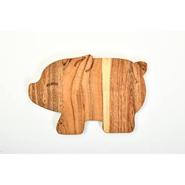Imagem de WOODLERY Tábua de corte de madeira de acácia orgânica para cozinha cortar e cortar queijo, legumes, frutas e salada, 28 x 18 cm, tábua de leitão