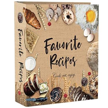 Imagem de CraftSaints Fichário de receitas, 21 x 28, kit de livro de receitas faça você mesmo, 3 anéis, 12 divisórias, 25 capas de plástico, 25 páginas de receita e 36 etiquetas, fichário de livros de receitas